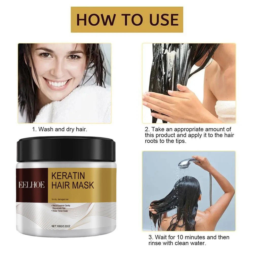 Collagen Hair Treatment Deeply Repair Conditioning Argan Oil Collagen Hair Mask Essence Keratin Conditioner for Damaged Dry Hair