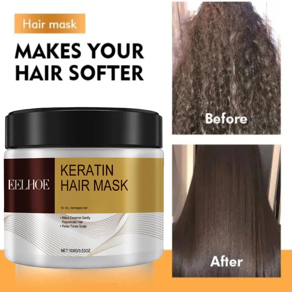 Collagen Hair Treatment Deeply Repair Conditioning Argan Oil Collagen Hair Mask Essence Keratin Conditioner for Damaged Dry Hair