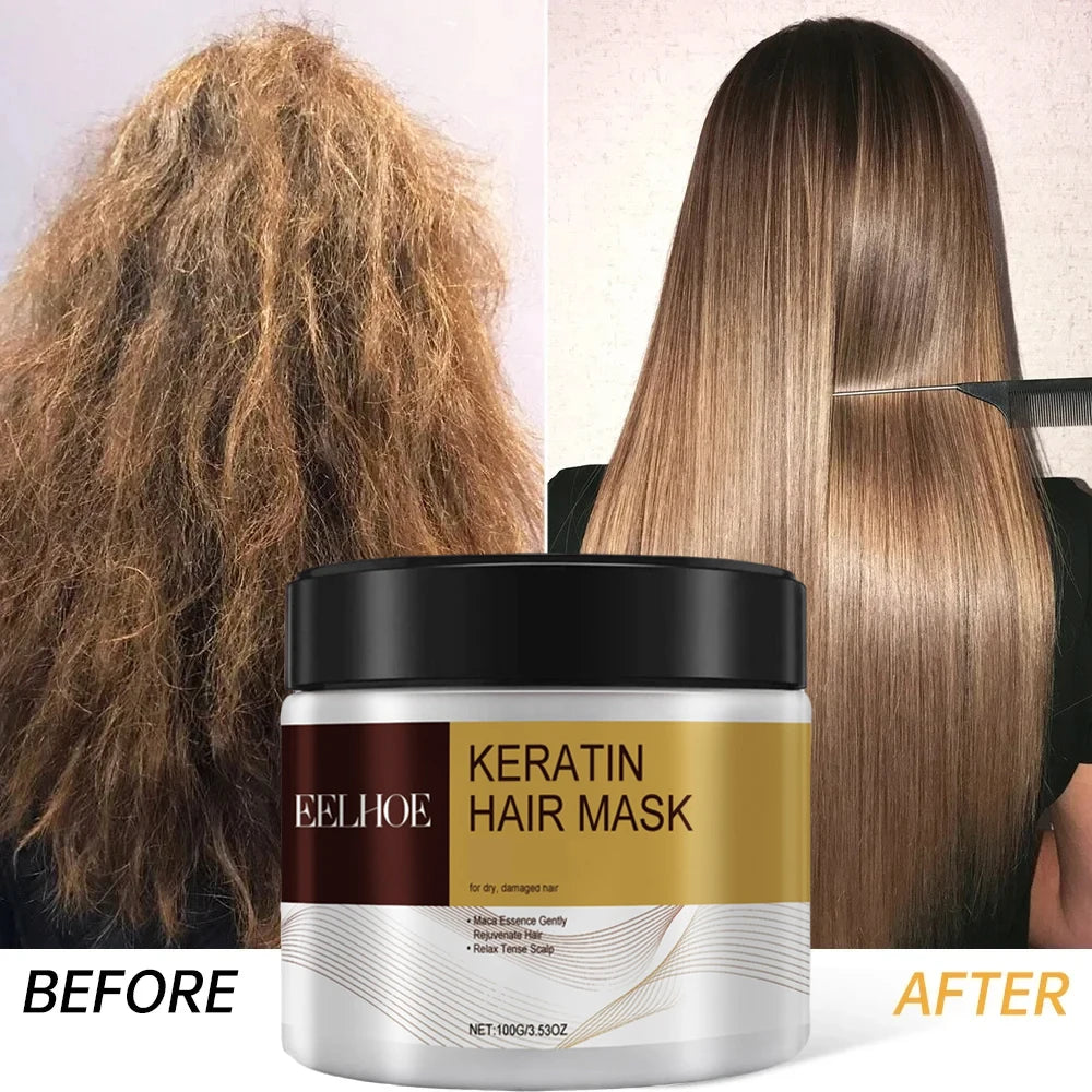 Collagen Hair Treatment Deeply Repair Conditioning Argan Oil Collagen Hair Mask Essence Keratin Conditioner for Damaged Dry Hair